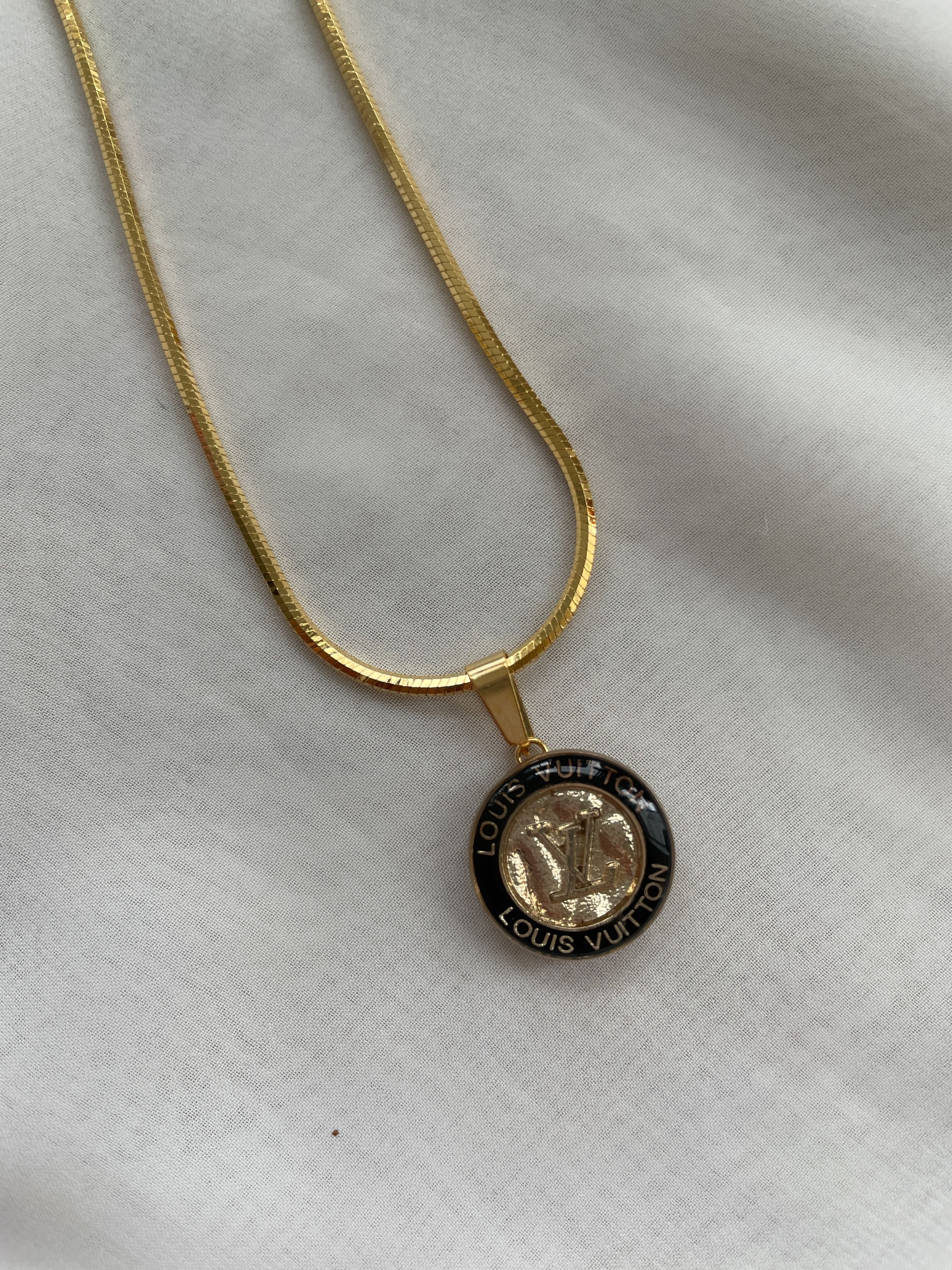 Louis Vuitton Vintage Silver And Gold LV Charm Necklace