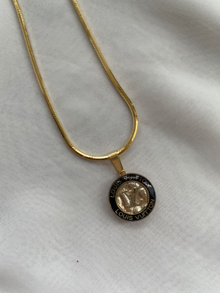 Louis Vuitton Amelia Vintage Button Pendant Necklace